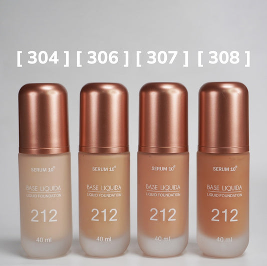 🎭 Base Líquida Mate SERUM 10 – Larga Duración 24H; SPF 20 ✨