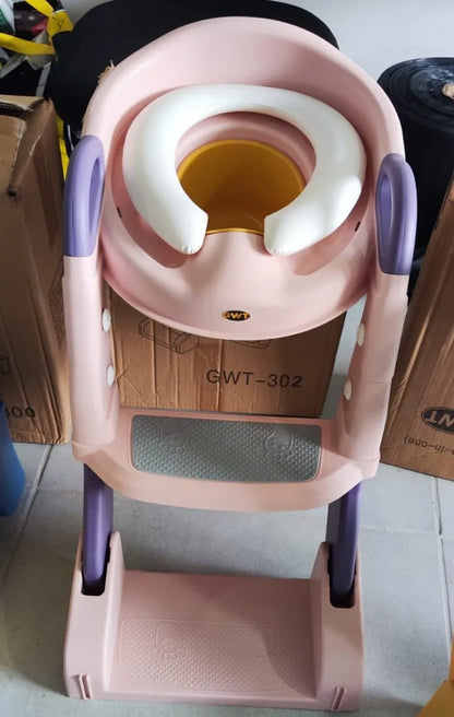 Entrenador de Baño para Bebés 3 en 1 con Escalera Antideslizante