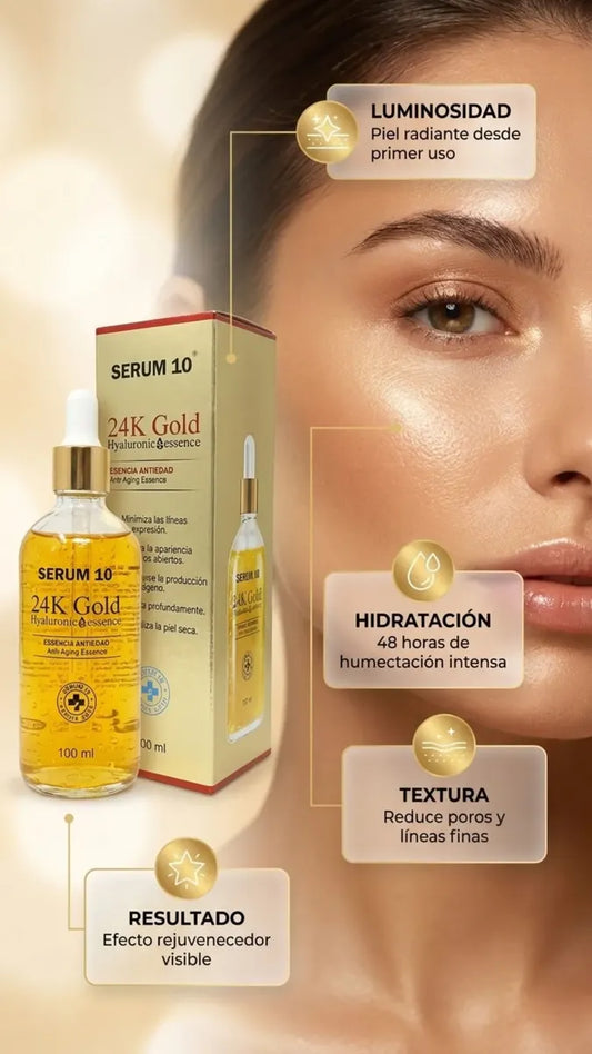 👑 SERUM 10 Ácido Hialurónico 24K (100ml) ✨