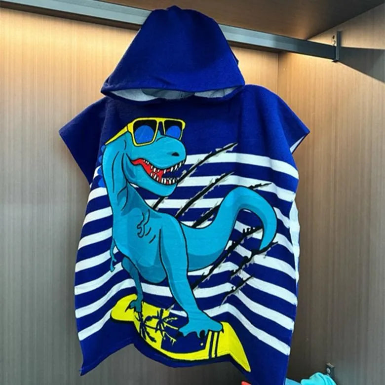 Toalla Poncho Infantil con Capucha en Microfibra Aventura
