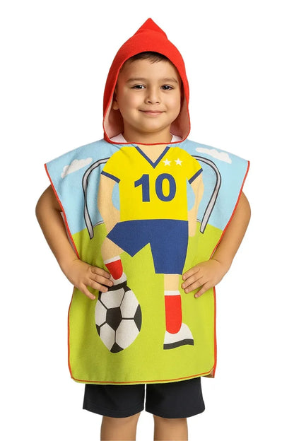 Toalla Poncho Infantil con Capucha en Microfibra Aventura