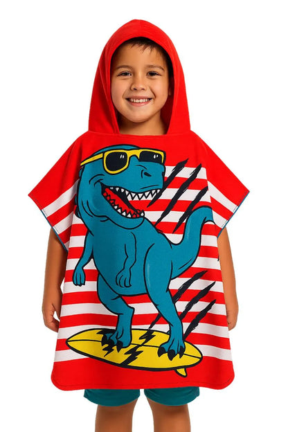Toalla Poncho Infantil con Capucha en Microfibra Aventura
