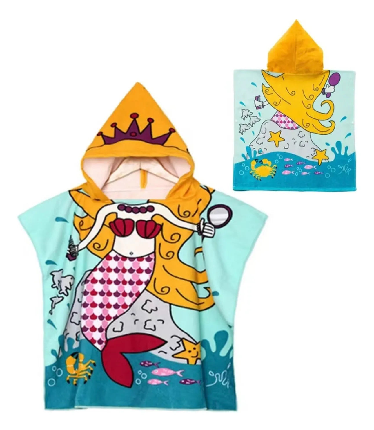 Toalla Poncho Infantil con Capucha en Microfibra Aventura