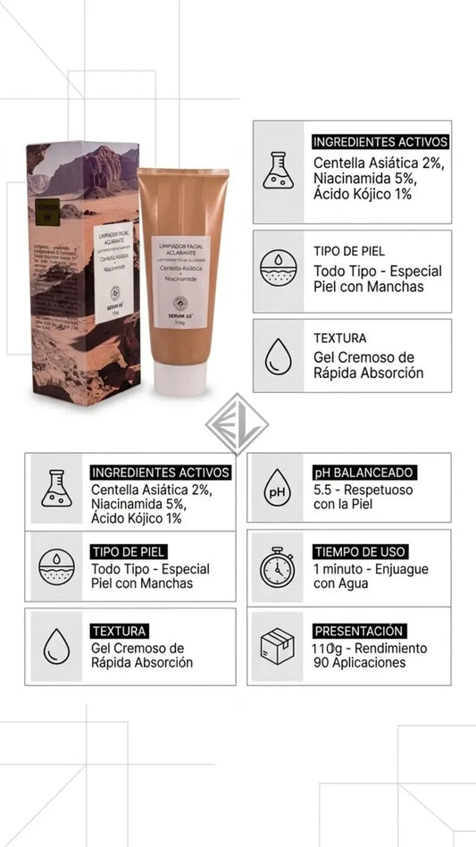 🌿 Jabón Facial Serum 10: Triple Acción Aclarante &amp; Regeneradora ✨