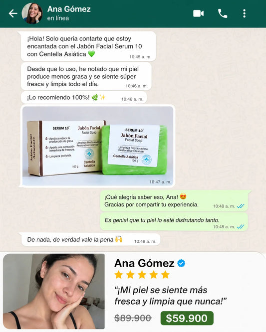 Jabón Facial Serum 10 con Centella Asiática