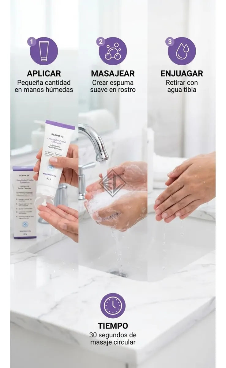 Limpiador Facial S10-Aclarante: Niacinamida + Ácido Kójico