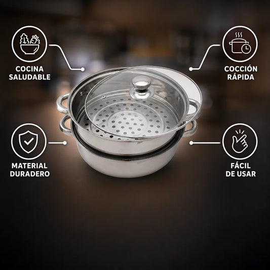 Olla De Vapor en Acero Inoxidable
